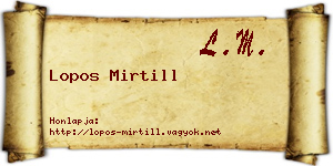 Lopos Mirtill névjegykártya