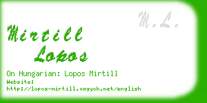 mirtill lopos business card